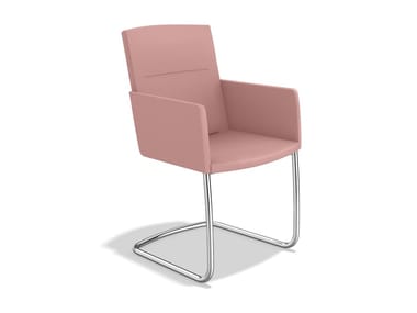 LEON II - Cantilever fabric chair with armrests (Request Info).