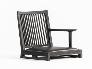 LIKU JAPANESE CHAIR - Legless chair in beech with integrated leather cushion (Request Info).