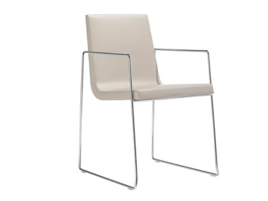LINEAL COMFORT SO0595 - Sled base upholstered stackable chair (Request Info).