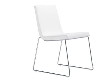 LINEAL COMFORT SI0594 - Sled base upholstered stackable chair (Request Info).