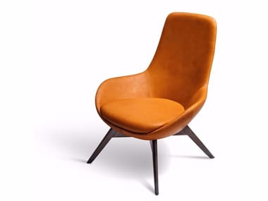 LINEAR - Leather easy chair high-back (Request Info).