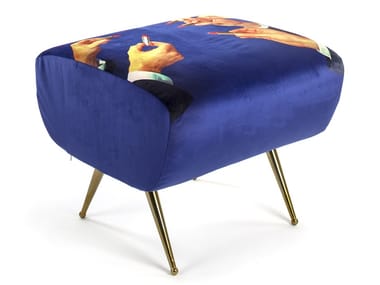 LIPSTICKS - Upholstered fabric footstool (Request Info).