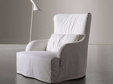 LIU - Bergere upholstered fabric armchair (Request Info).