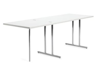 LOU PEROU - Drop-leaf steel and wood table (Request Info).