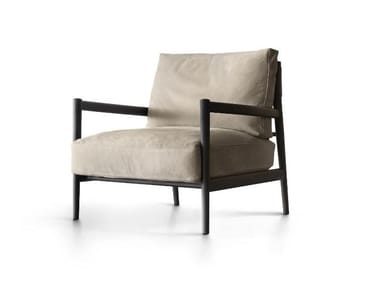 MADDIX - Upholstered leather easy chair with armrests (Request Info).