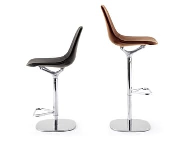 MAMMAMIA STOOL - Swivel height-adjustable leather stool (Request Info).