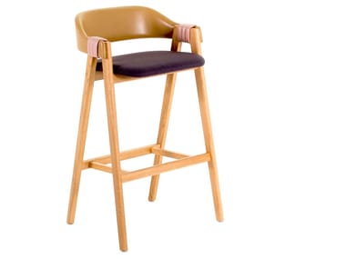 MATHILDA - Wooden stool with back (Request Info).