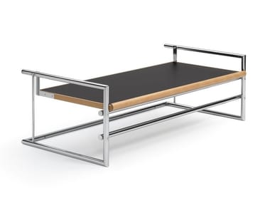 MENTON - Height-adjustable steel and wood coffee table (Request Info).