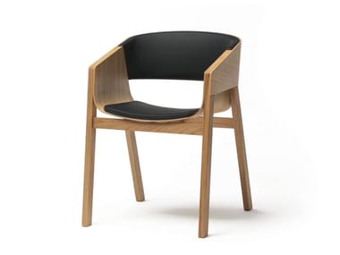 MERANO 324 400 - Upholstered solid wood chair with armrests (Request Info).