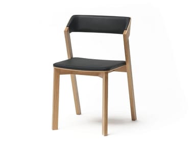 MERANO 314 401 - Upholstered solid wood chair by TON
