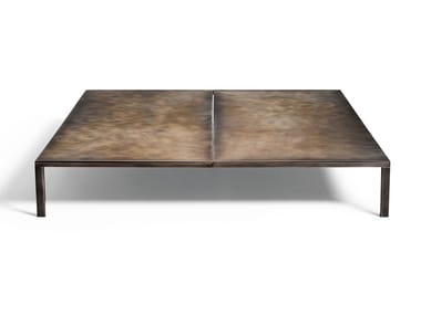 METALLARO - Low square stainless steel garden side table (Request Info).