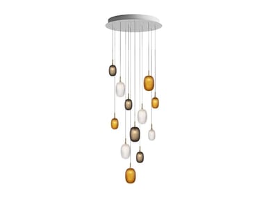METAMORPHOSIS 12 - LED handmade blown glass pendant lamp (Request Info).