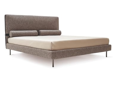 MIES - Fabric double bed with upholstered headboard (Request Info).