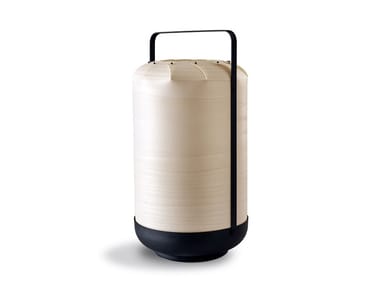 MINI-CHOU - Wood veneer and metal table lamp / lantern (Request Info).