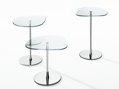 MIXIT GLASS - Crystal and steel coffee table (Request Info).