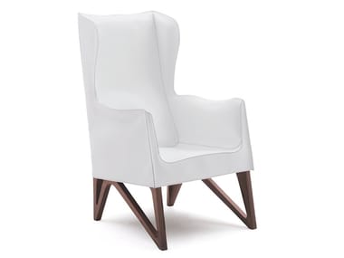 MOBIUS - Wing leather armchair with armrests (Request Info).