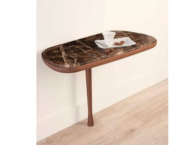 MOMENTS - Wooden and marble bedside table (Request Info).