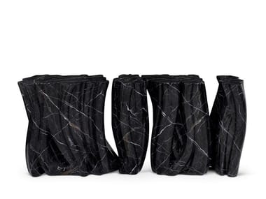MONOCHROME FAUX-MARBLE - Resin console table (Request Info).