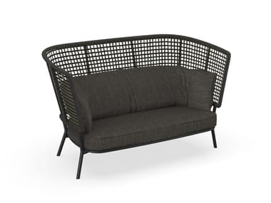 MOON ALU - High-back fabric garden sofa (Request Info).