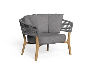 MOON TEAK - Garden armchair with removable cover (Request Info).