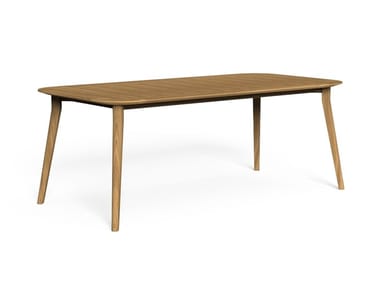 MOON TEAK - Rectangular HPL garden table (Request Info).