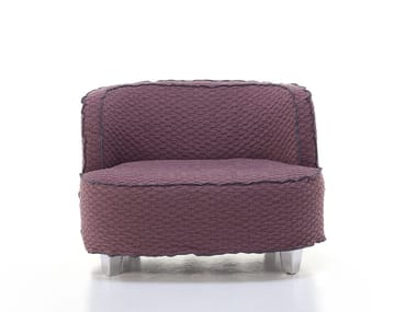MORE 24 - Fabric armchair with removable cover with armrests (Request Info).