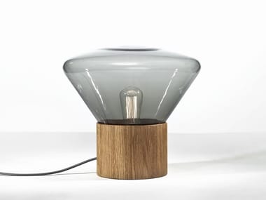 MUFFINS - LED wood and glass table lamp (Request Info).