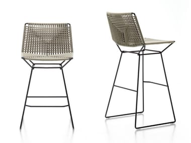 NEIL TWIST - Sled base rope stool with footrest (Request Info).