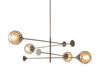 NEW KENDAMA - Handmade blown glass and metal pendant lamp (Request Info).