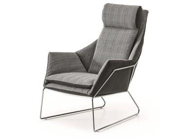 NEW YORK - Bergere high-back fabric armchair (Request Info).