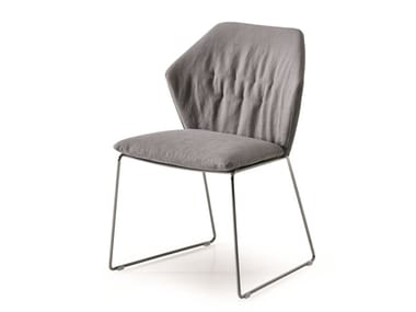 NEW YORK - Sled base upholstered fabric chair (Request Info).