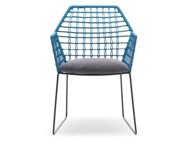 NEW YORK SOLEIL - Fabric garden chair with armrests (Request Info).
