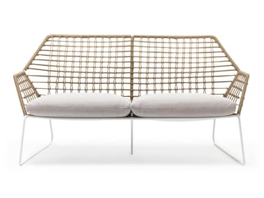 NEW YORK SOLEIL - 2 seater fabric garden sofa with removable cover (Request Info).