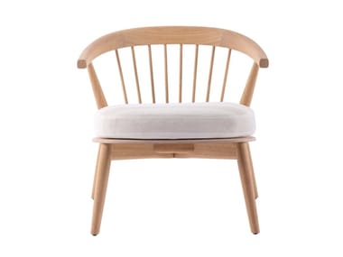 NEWOOD RELAX LIDO - Iroko and fabric garden armchair (Request Info).