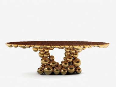 NEWTON GOLD MYRTLE - Brass dining table (Request Info).