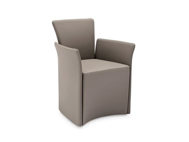 NIDO - Leather easy chair with armrests (Request Info).