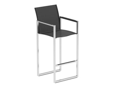 NINIX - Stainless steel garden stool with armrests with footrest (Request Info).