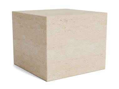 CUBISM - Square travertine coffee table (Request Info).
