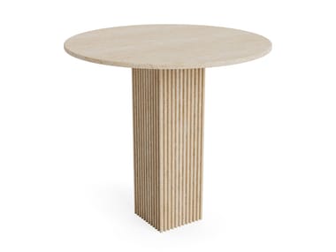 SOHO - Round travertine table (Request Info).