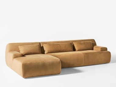 NORTON - Fabric sofa with removable cover with chaise longue (Request Info).