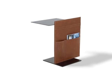 NOTE - Painted metal side table with integrated magazine rack (Request Info).