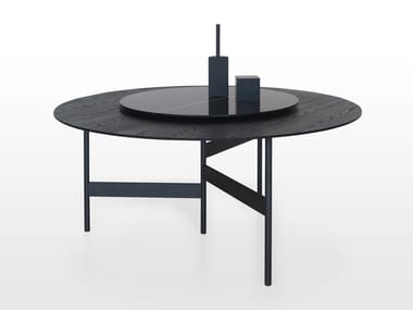 NOTES - Round glass and steel table (Request Info).
