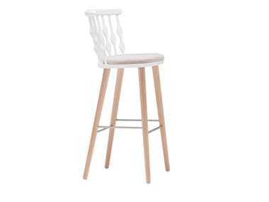 NUB BQ1452 / BQ1453 - High beech stool with integrated cushion (Request Info).
