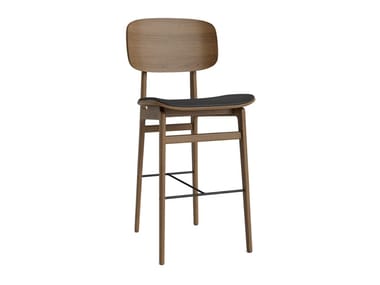 NY11 - Oak barstool with integrated cushion and back (Request Info).