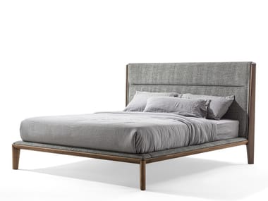 NYAN - Wooden double bed with upholstered headboard (Request Info).