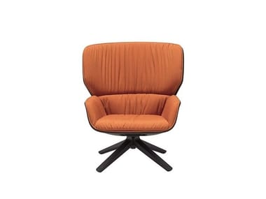 NUEZ LOUNGE BIO BU2743 - Swivel trestle-based high-back armchair (Request Info).