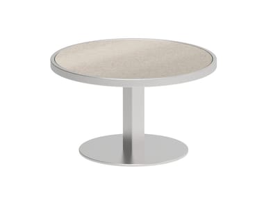 O-ZON - Round stainless steel garden side table (Request Info).