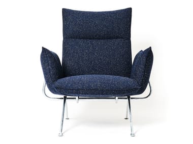 OFFICINA - Fabric armchair with removable cover with armrests (Request Info).
