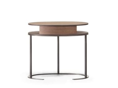 ORTIS - Oval wooden coffee table with storage space (Request Info).