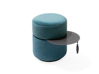 OTTO - Round fabric and stainless steel pouf (Request Info).